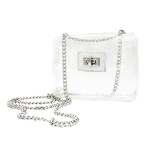 Mini Clear Chain Bag {Silver}