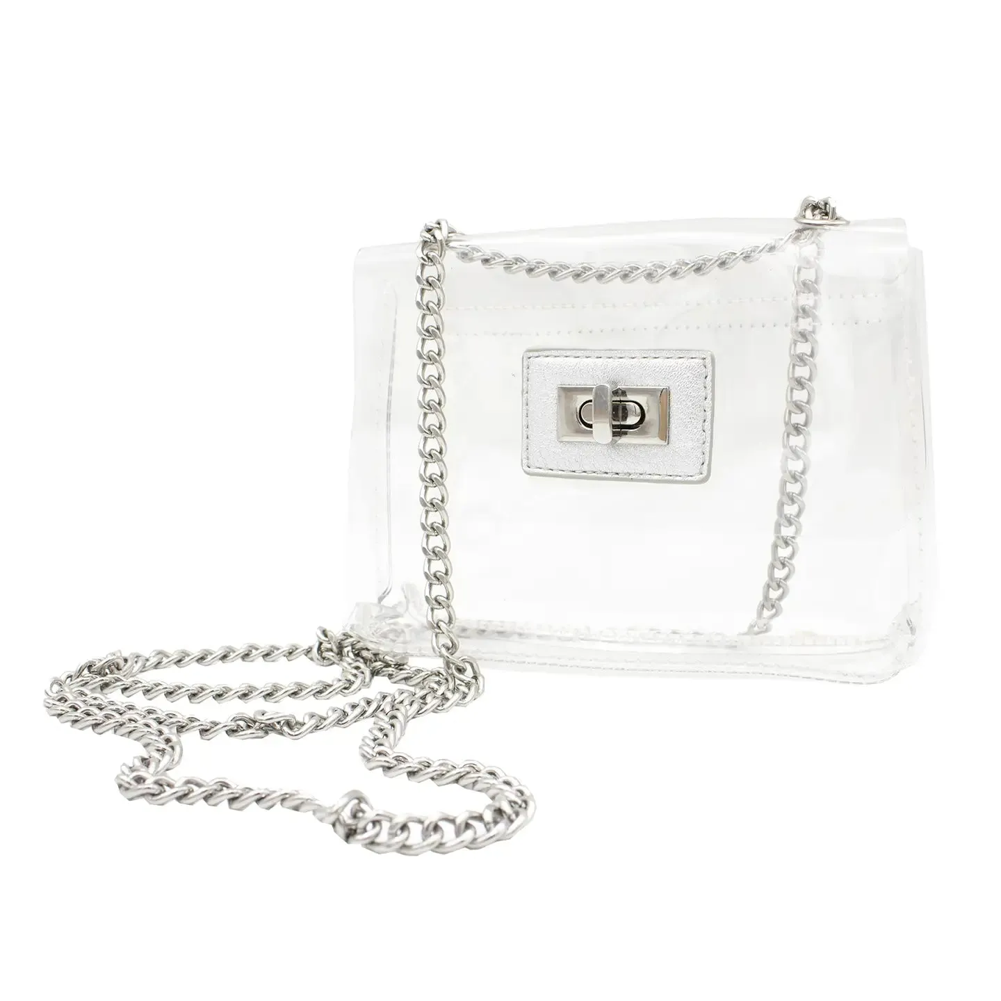 Mini Clear Chain Bag {Silver}