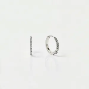 Mini Huggie Hoops in Diamond