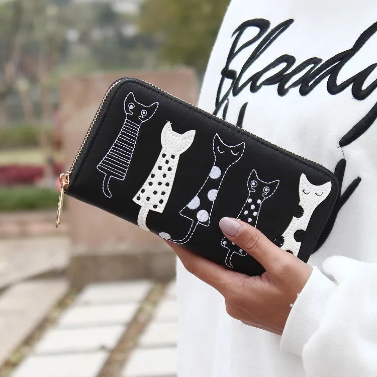 New Envelope Wallet Cat Cartoon purse Long Short Creative Female Card Holder Lady clutch coin purse