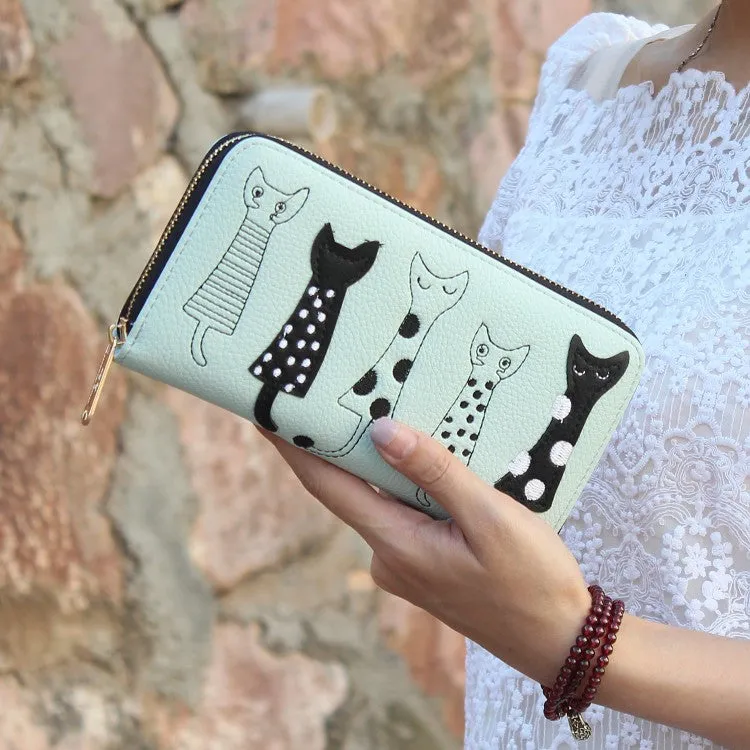 New Envelope Wallet Cat Cartoon purse Long Short Creative Female Card Holder Lady clutch coin purse