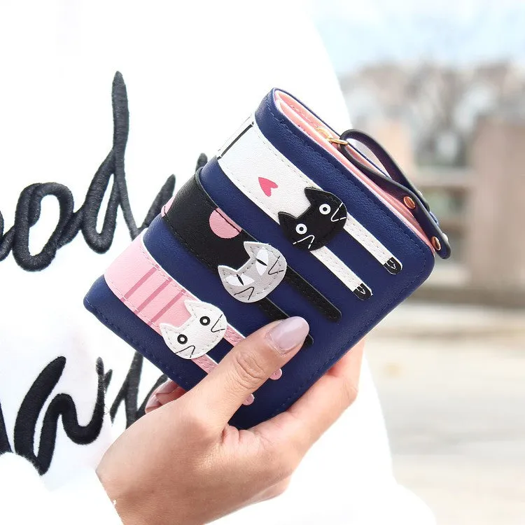 New Envelope Wallet Cat Cartoon purse Long Short Creative Female Card Holder Lady clutch coin purse