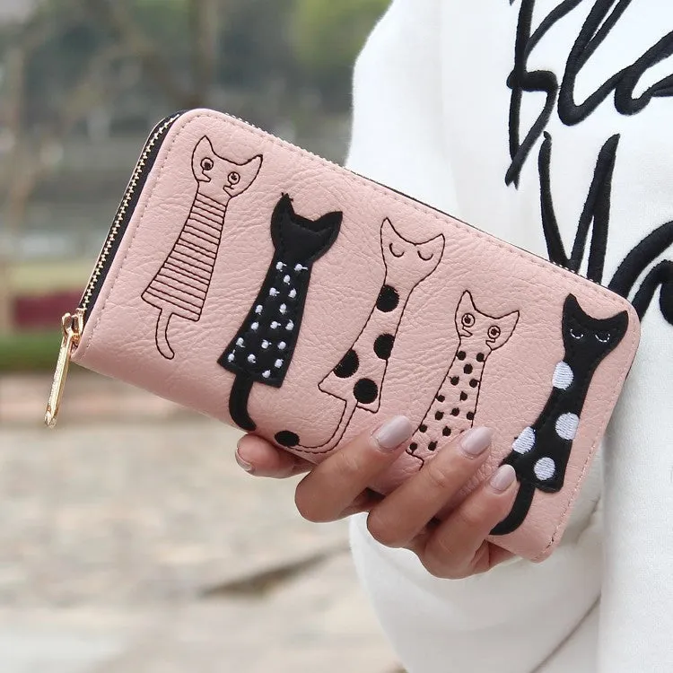 New Envelope Wallet Cat Cartoon purse Long Short Creative Female Card Holder Lady clutch coin purse
