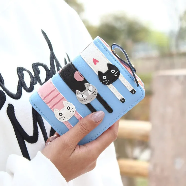 New Envelope Wallet Cat Cartoon purse Long Short Creative Female Card Holder Lady clutch coin purse