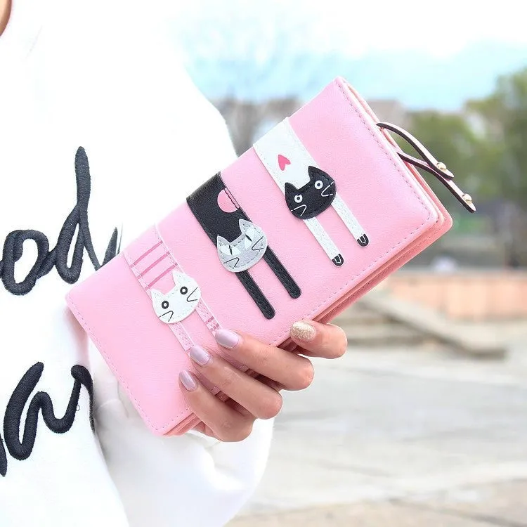 New Envelope Wallet Cat Cartoon purse Long Short Creative Female Card Holder Lady clutch coin purse