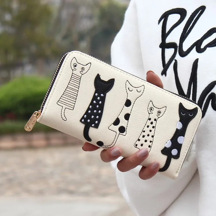 New Envelope Wallet Cat Cartoon purse Long Short Creative Female Card Holder Lady clutch coin purse
