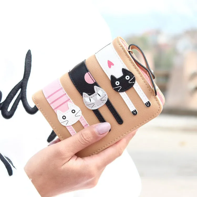 New Envelope Wallet Cat Cartoon purse Long Short Creative Female Card Holder Lady clutch coin purse
