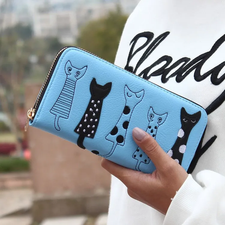 New Envelope Wallet Cat Cartoon purse Long Short Creative Female Card Holder Lady clutch coin purse