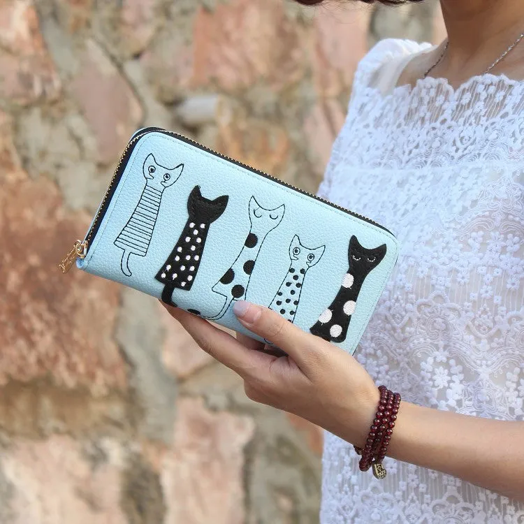 New Envelope Wallet Cat Cartoon purse Long Short Creative Female Card Holder Lady clutch coin purse