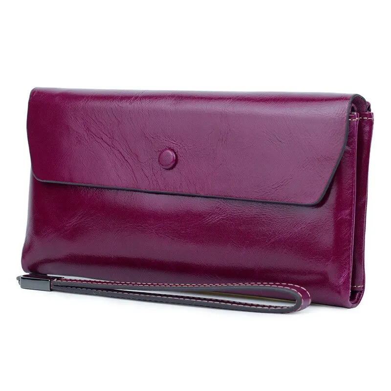New Genuine Leather Women Wallets Female Leather Wallets With Phone Pocket Ladies Purse Hasp Small Bags For Womens Card Holder