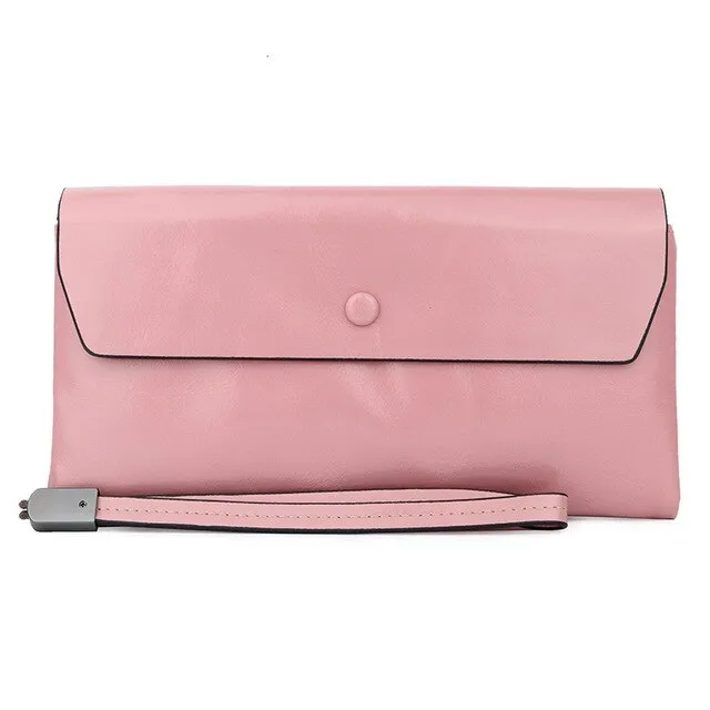 New Genuine Leather Women Wallets Female Leather Wallets With Phone Pocket Ladies Purse Hasp Small Bags For Womens Card Holder