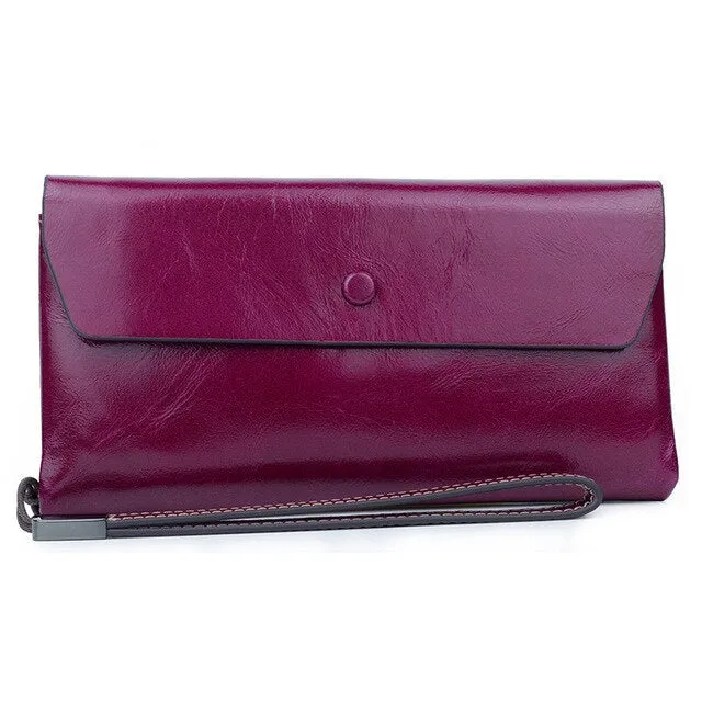 New Genuine Leather Women Wallets Female Leather Wallets With Phone Pocket Ladies Purse Hasp Small Bags For Womens Card Holder