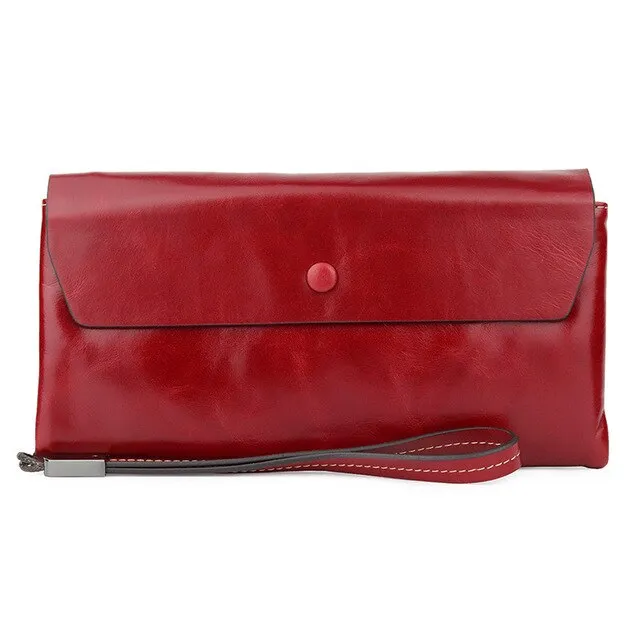 New Genuine Leather Women Wallets Female Leather Wallets With Phone Pocket Ladies Purse Hasp Small Bags For Womens Card Holder