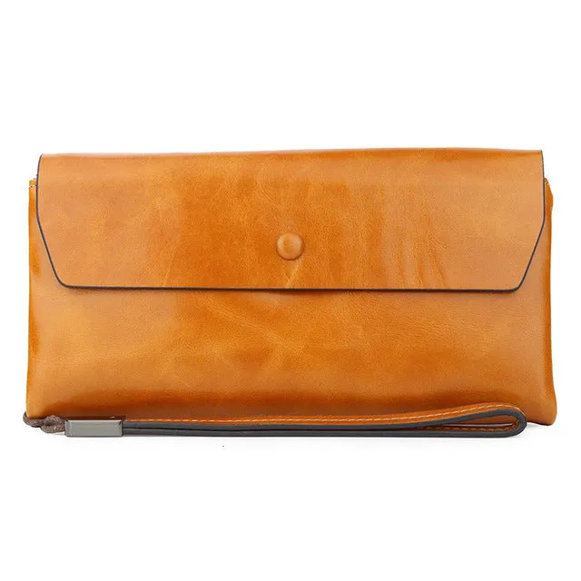 New Genuine Leather Women Wallets Female Leather Wallets With Phone Pocket Ladies Purse Hasp Small Bags For Womens Card Holder