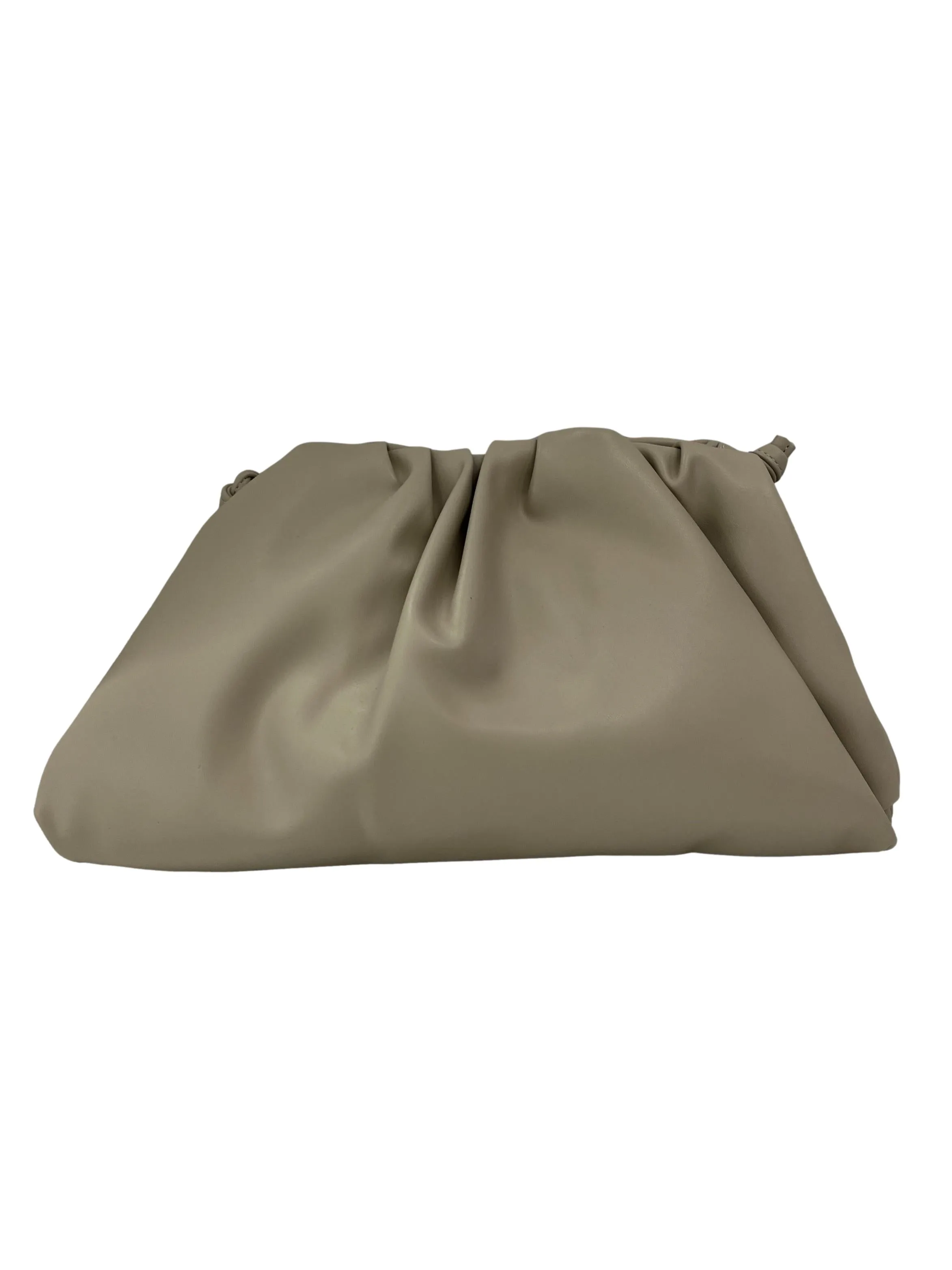 Nude Pleated Clutch