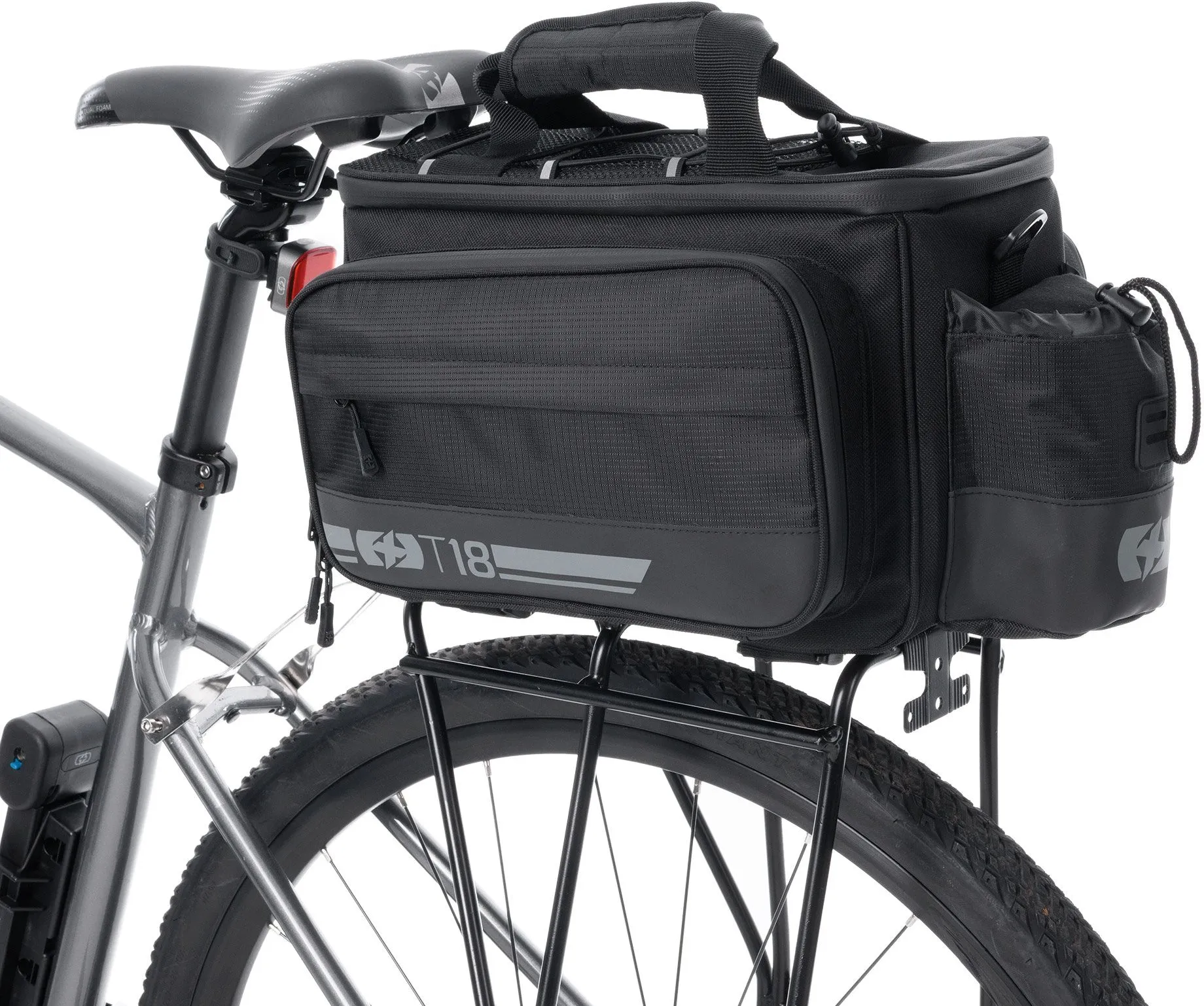 Oxford T18 Rack Top Bag With 18L Pannier Bag - Black