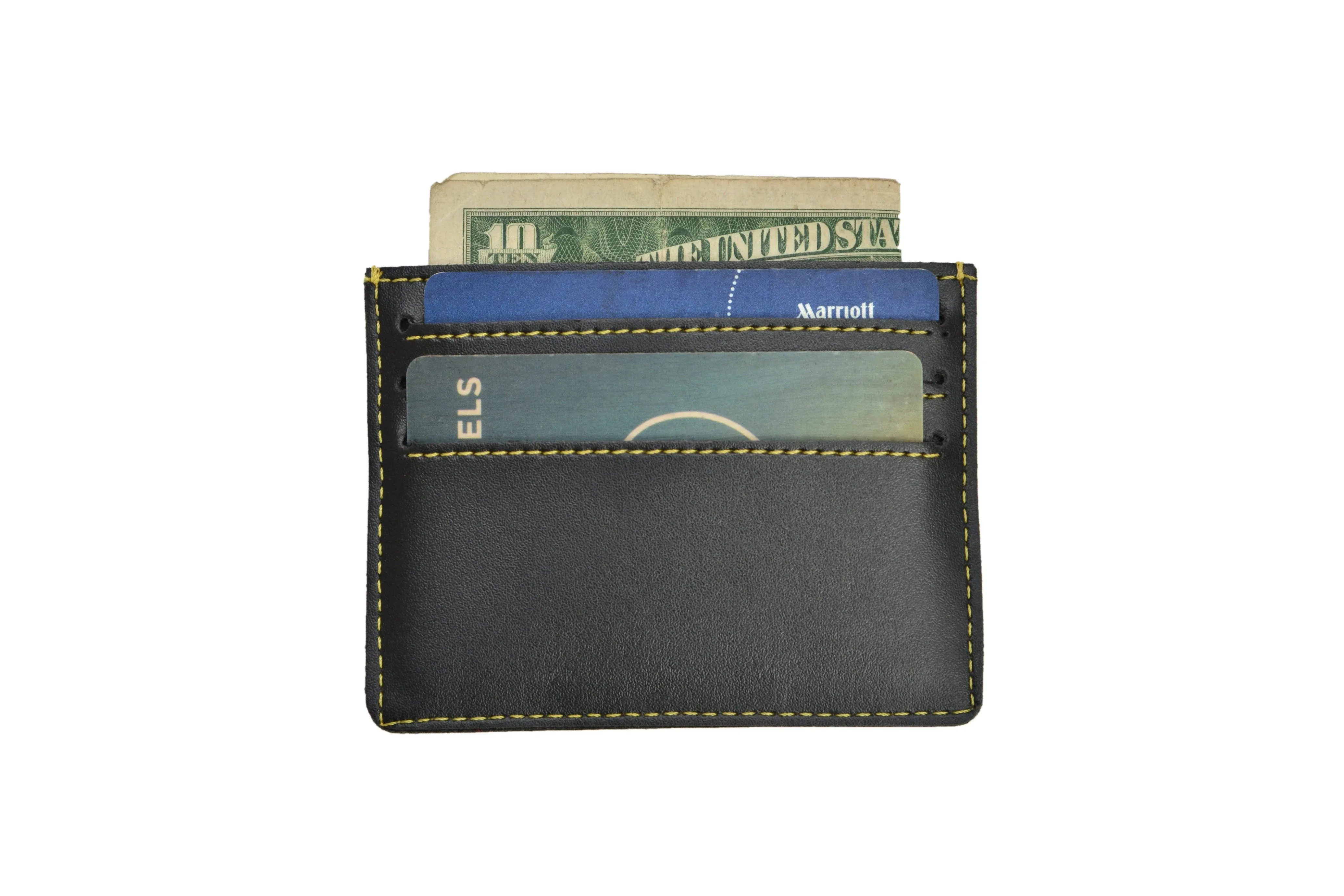 Personalized Vegan Leather Unisex Card Wallet - Black