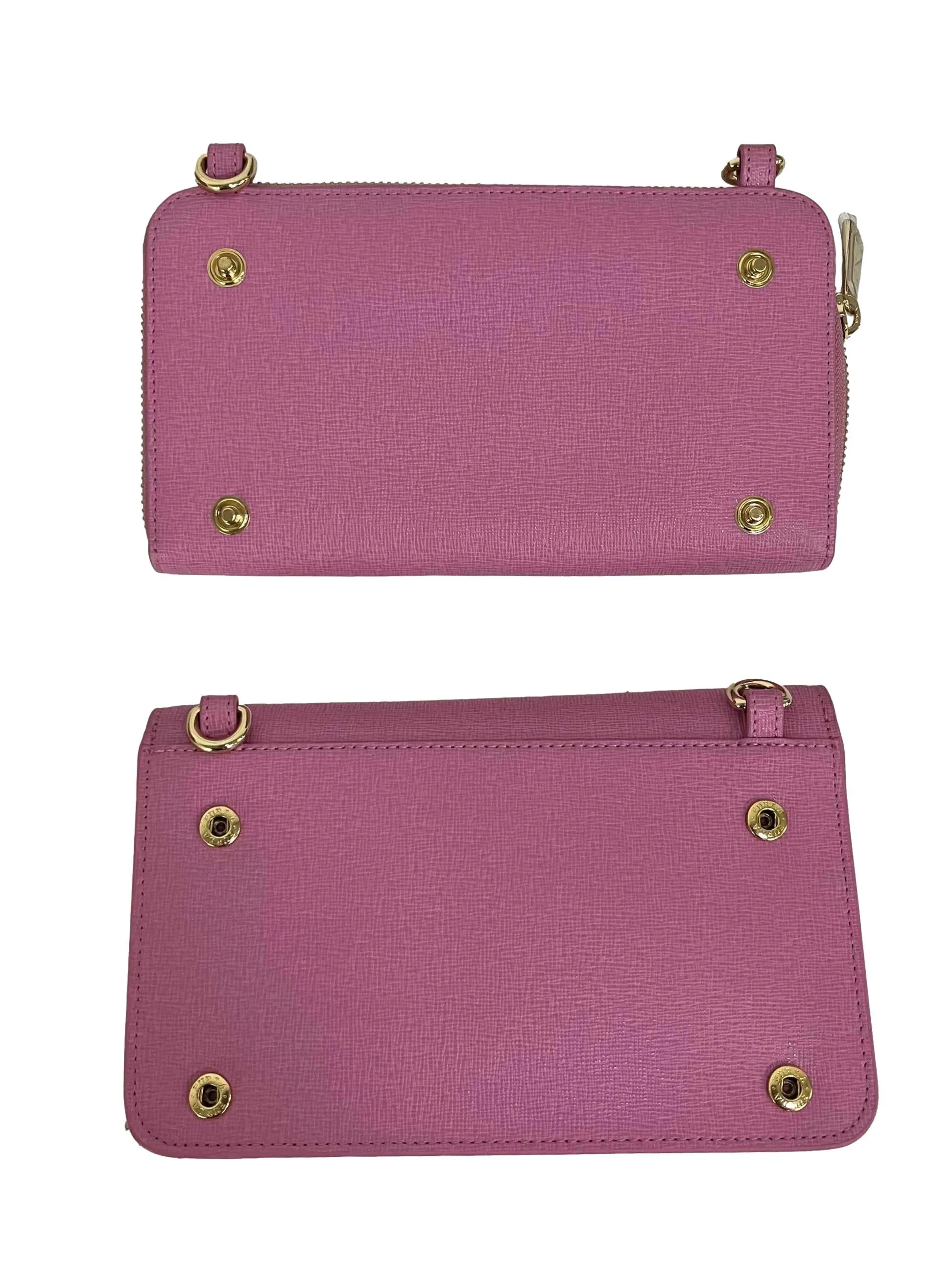 Pink Leather Crossbody Bag