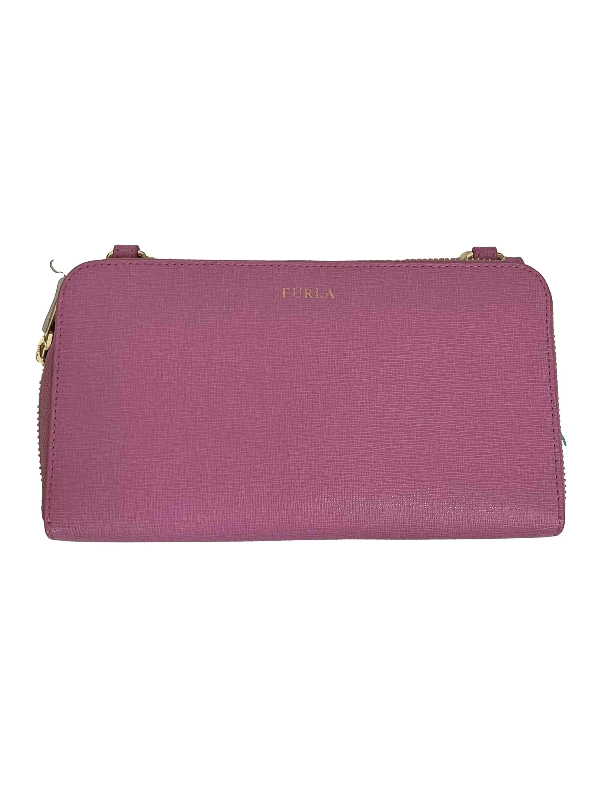 Pink Leather Crossbody Bag