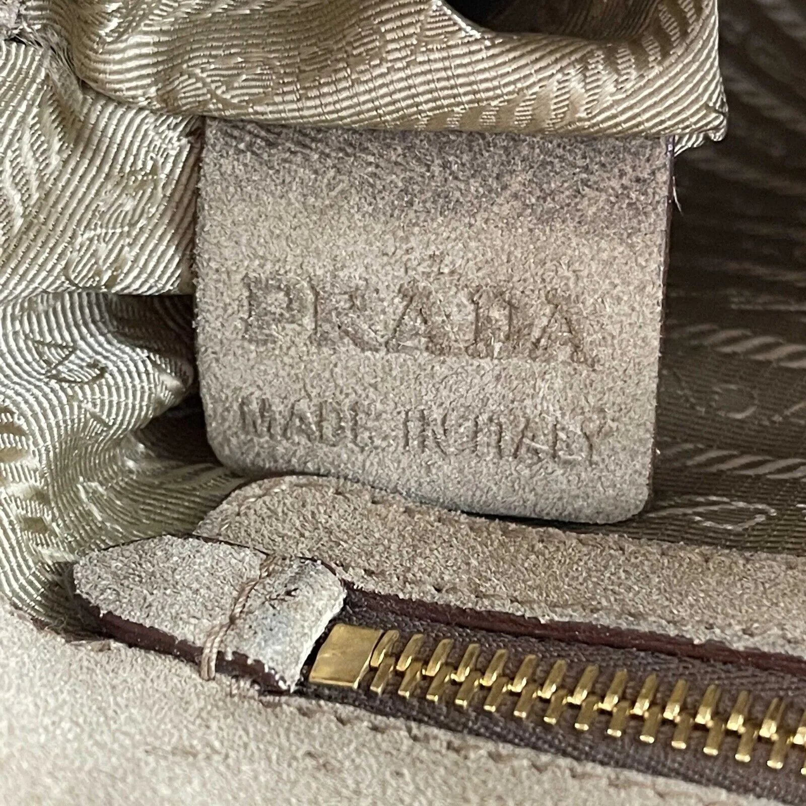PRADA - Large Suede Buckle Bowling Bag - Camel Top Handle w/ Shoulder Strap