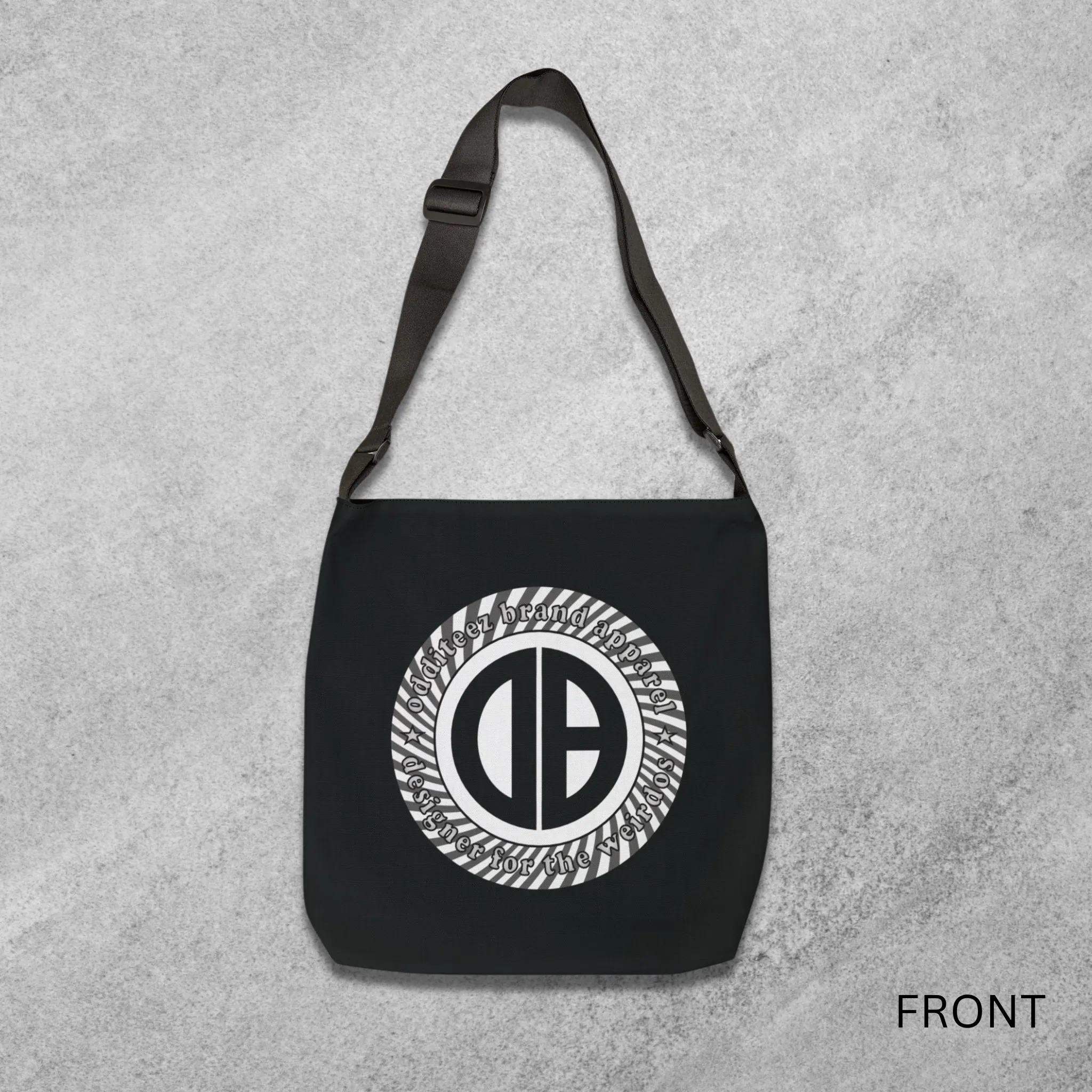 "Designer for the Weirdos" Swirly logo design, Phantom Black Unisex Carryall Medium/Large size Tote Bags
