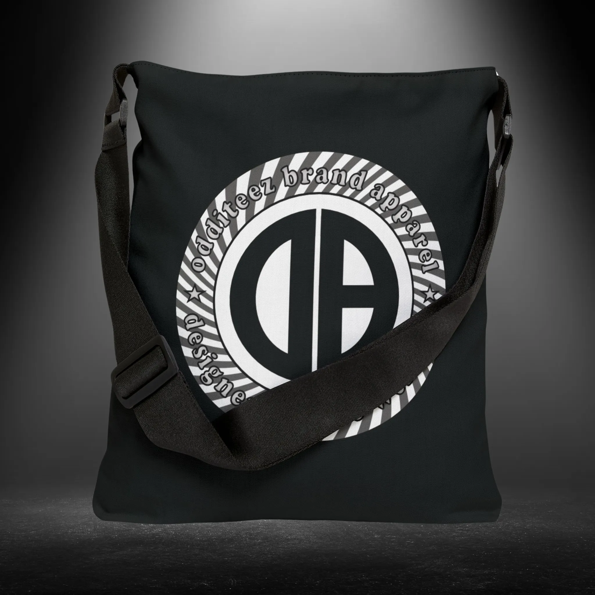 "Designer for the Weirdos" Swirly logo design, Phantom Black Unisex Carryall Medium/Large size Tote Bags