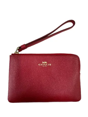 Red Corner Zip Wristlet