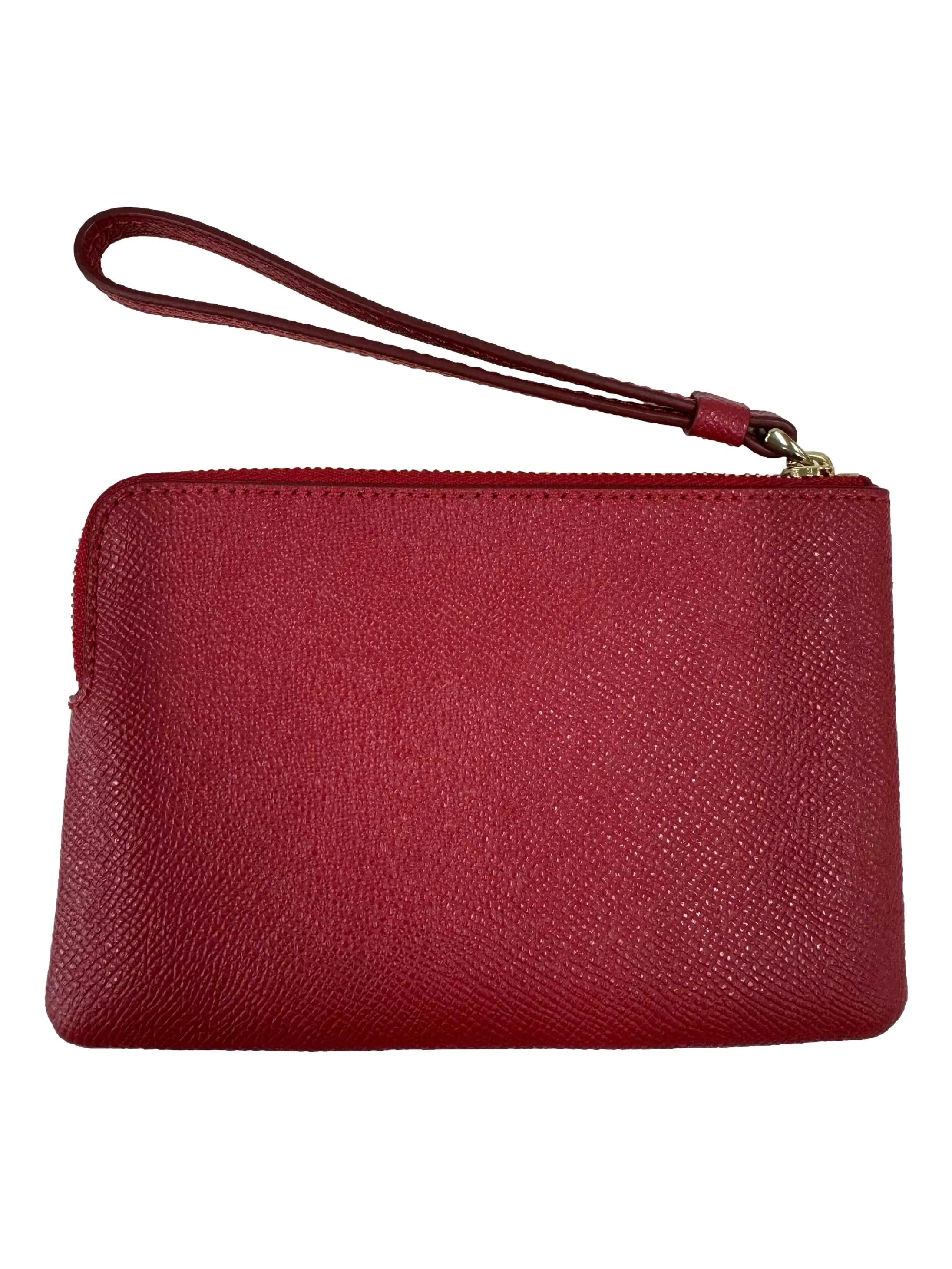 Red Corner Zip Wristlet