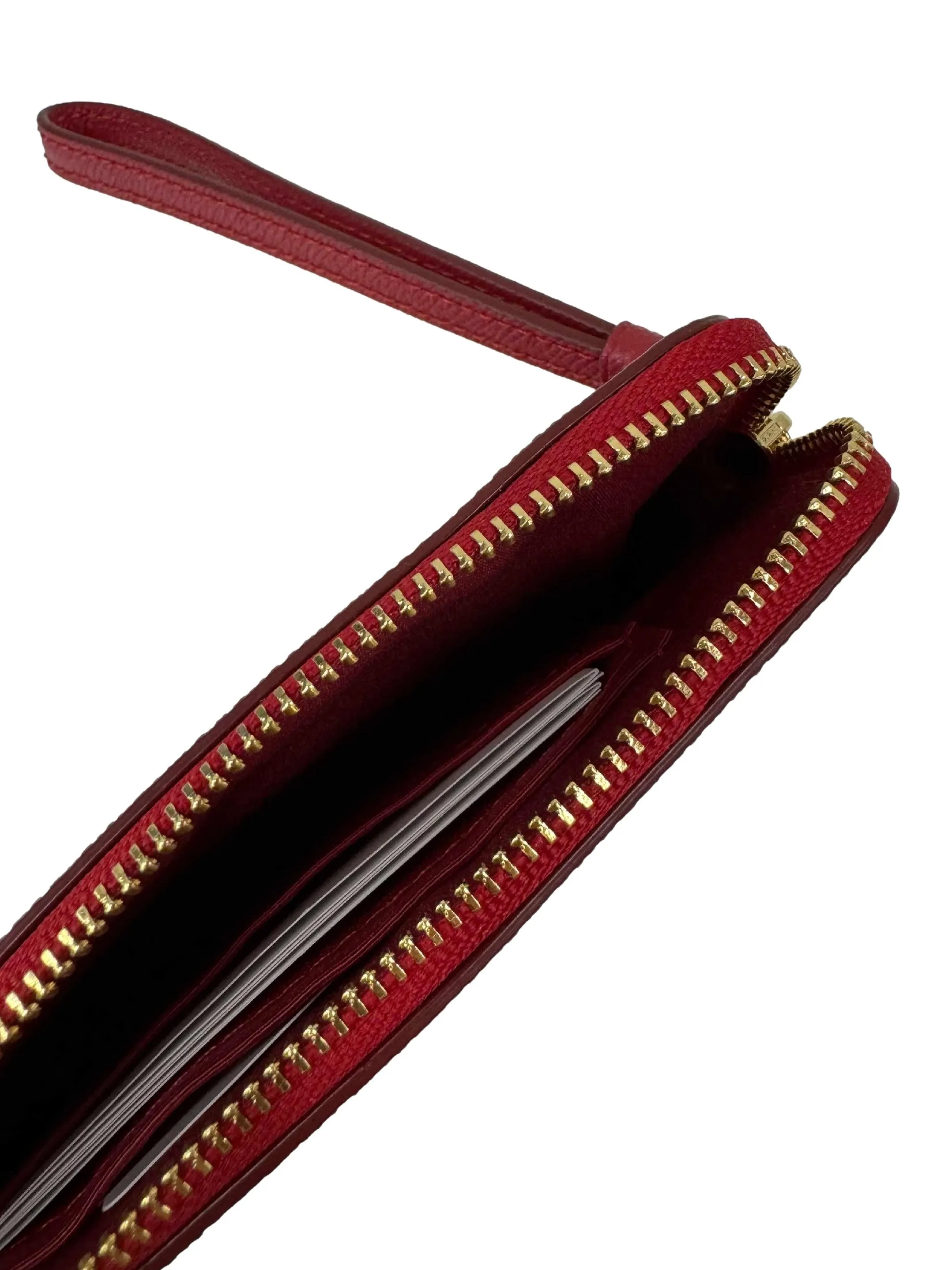 Red Corner Zip Wristlet