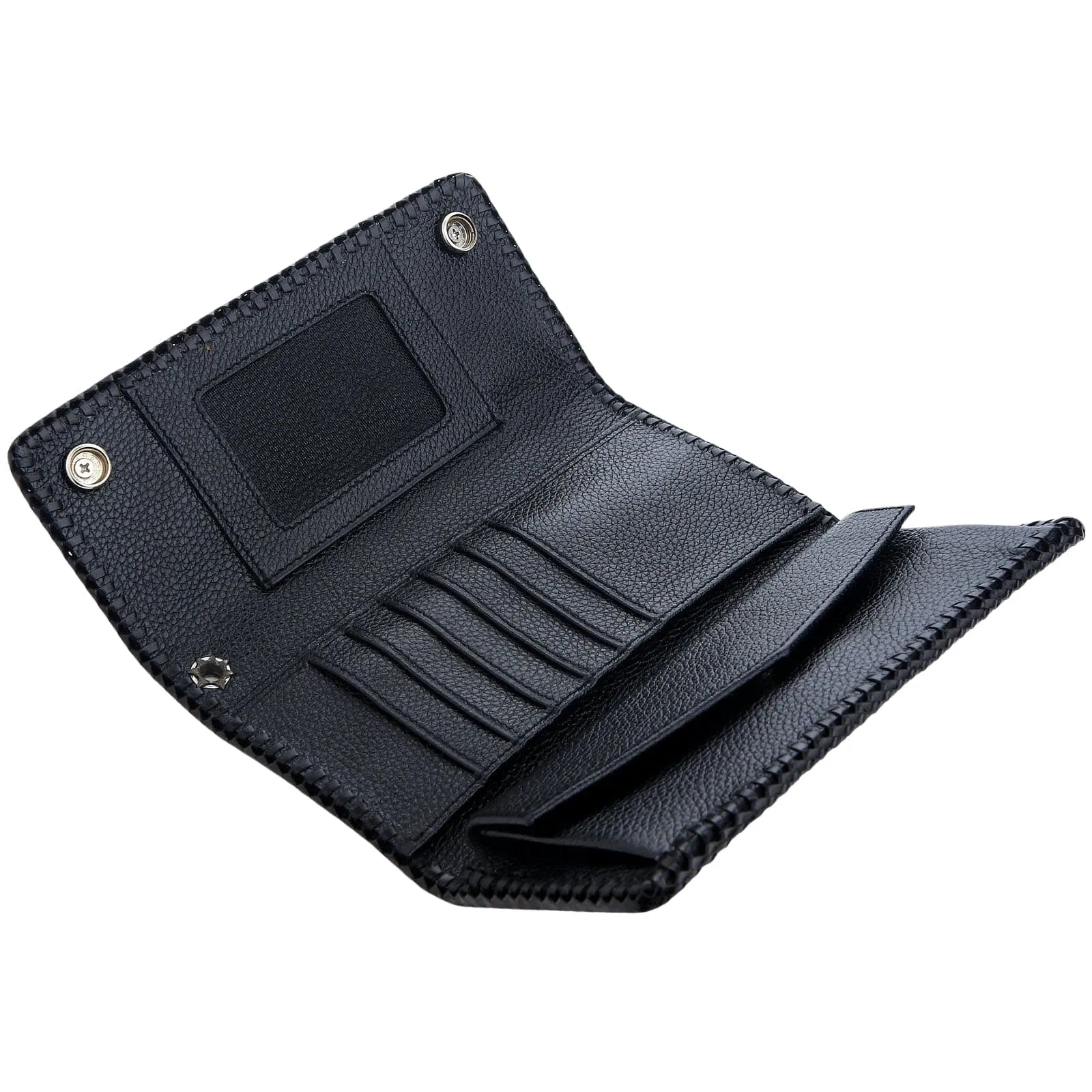 Red Genuine Stingray Skin Leather Trifold Biker Wallet