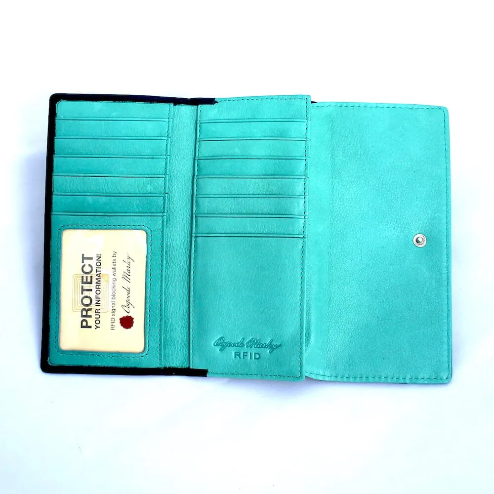 RFID Women's Leather Card Case Wallet
