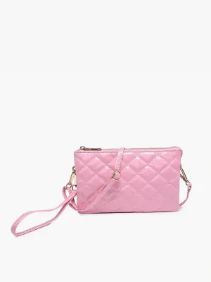Riley Crossbody - Gloss Quilted Bubblegum Pink