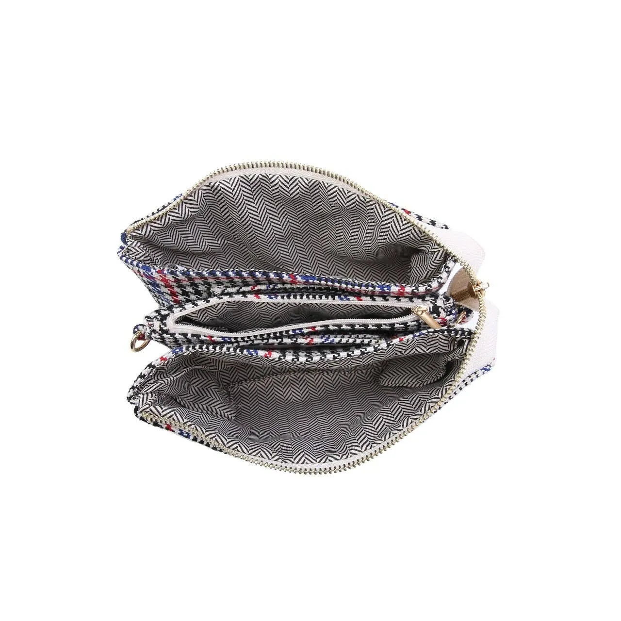 Riley Plaid 3 Compartment Crossbody/Wristlet