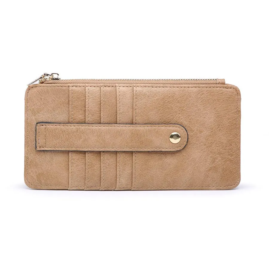 Saige Slim Card Holder Wallet-Tan