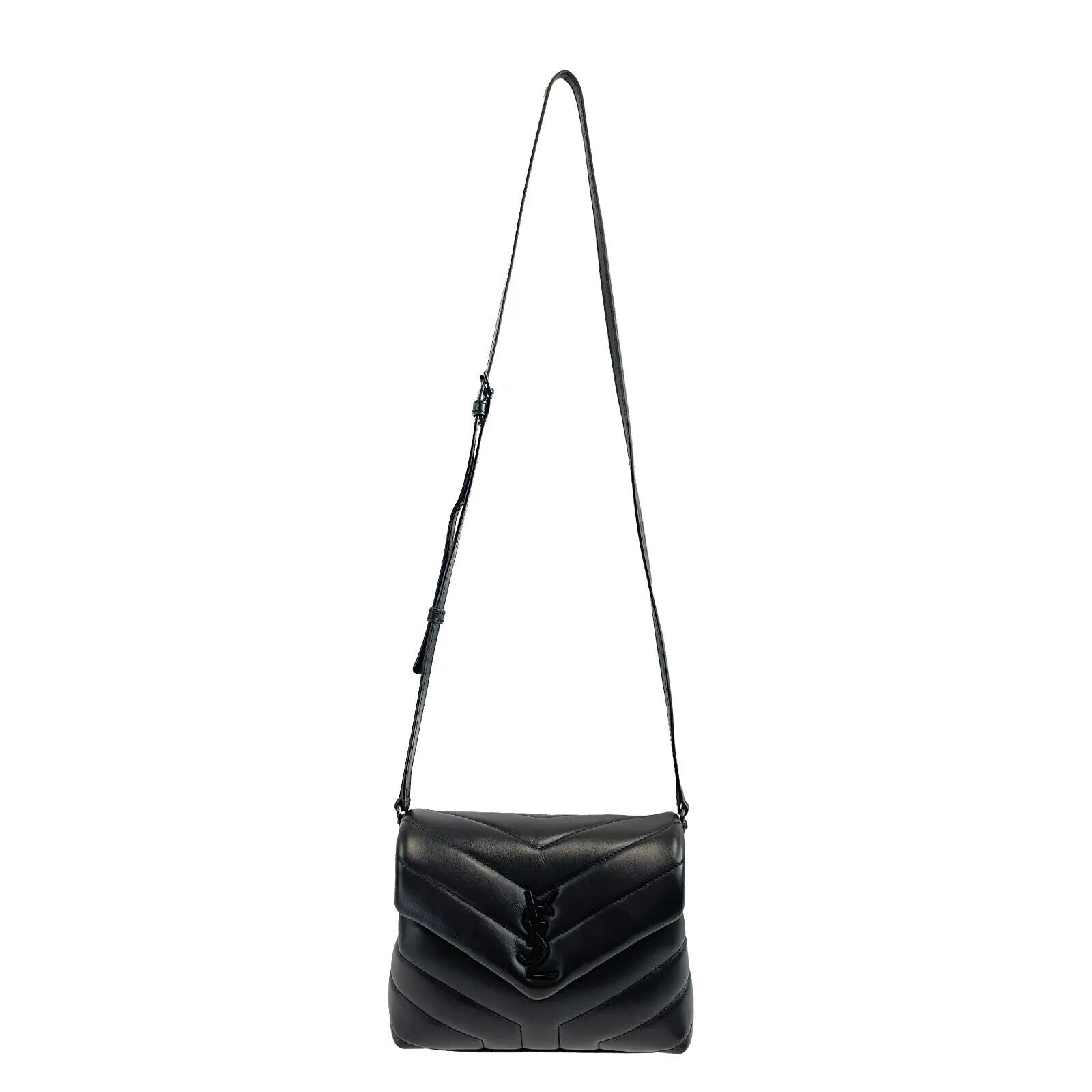 Saint Laurent - Calfskin Y Black Quilted Monogram Toy Loulou Crossbody