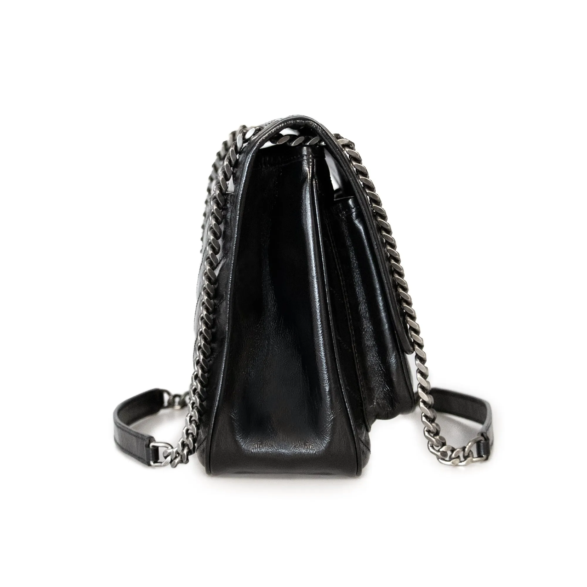 Saint Laurent Niki Medium in Crinkled Vintage Leather Shoulder Bag