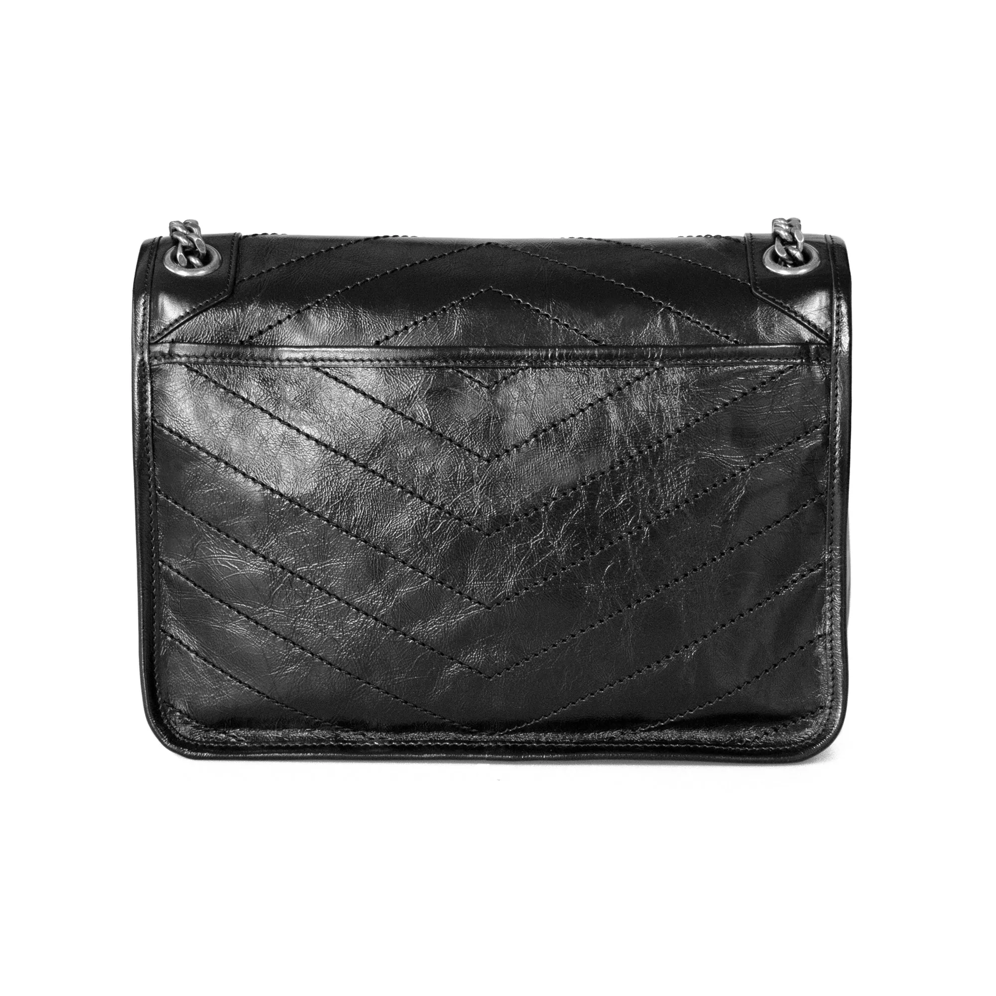 Saint Laurent Niki Medium in Crinkled Vintage Leather Shoulder Bag