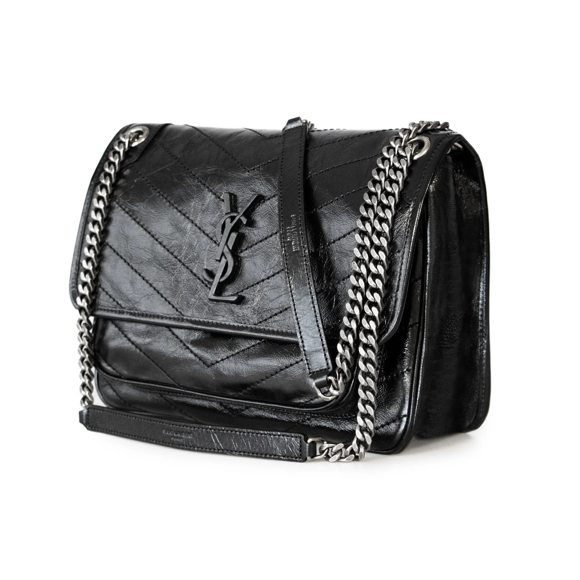 Saint Laurent Niki Medium in Crinkled Vintage Leather Shoulder Bag