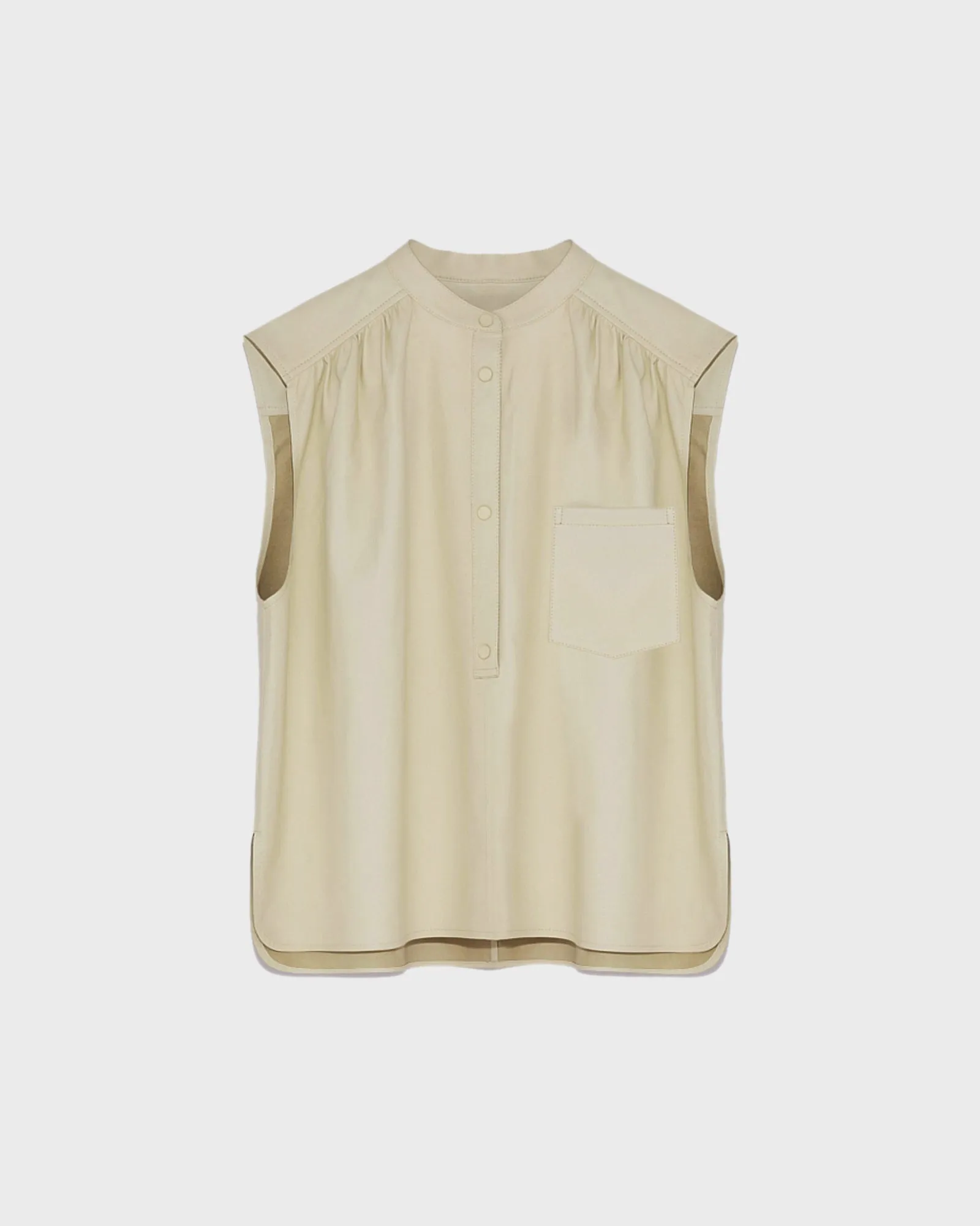 Sleeveless leather top