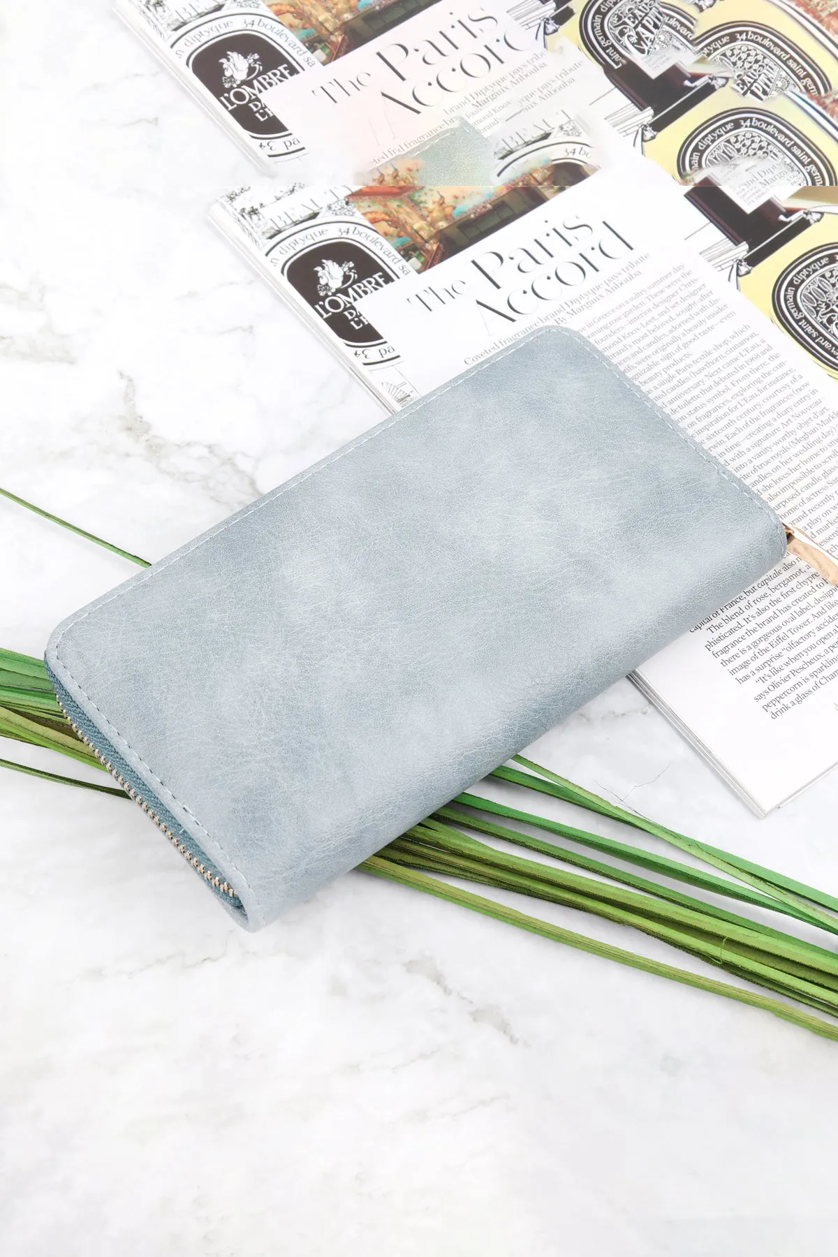 SMOKE PRINT ZIPPER WALLET