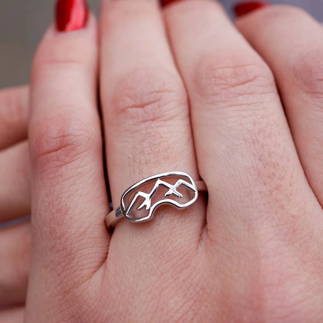 Sterling Silver or Gold Goggles Ring