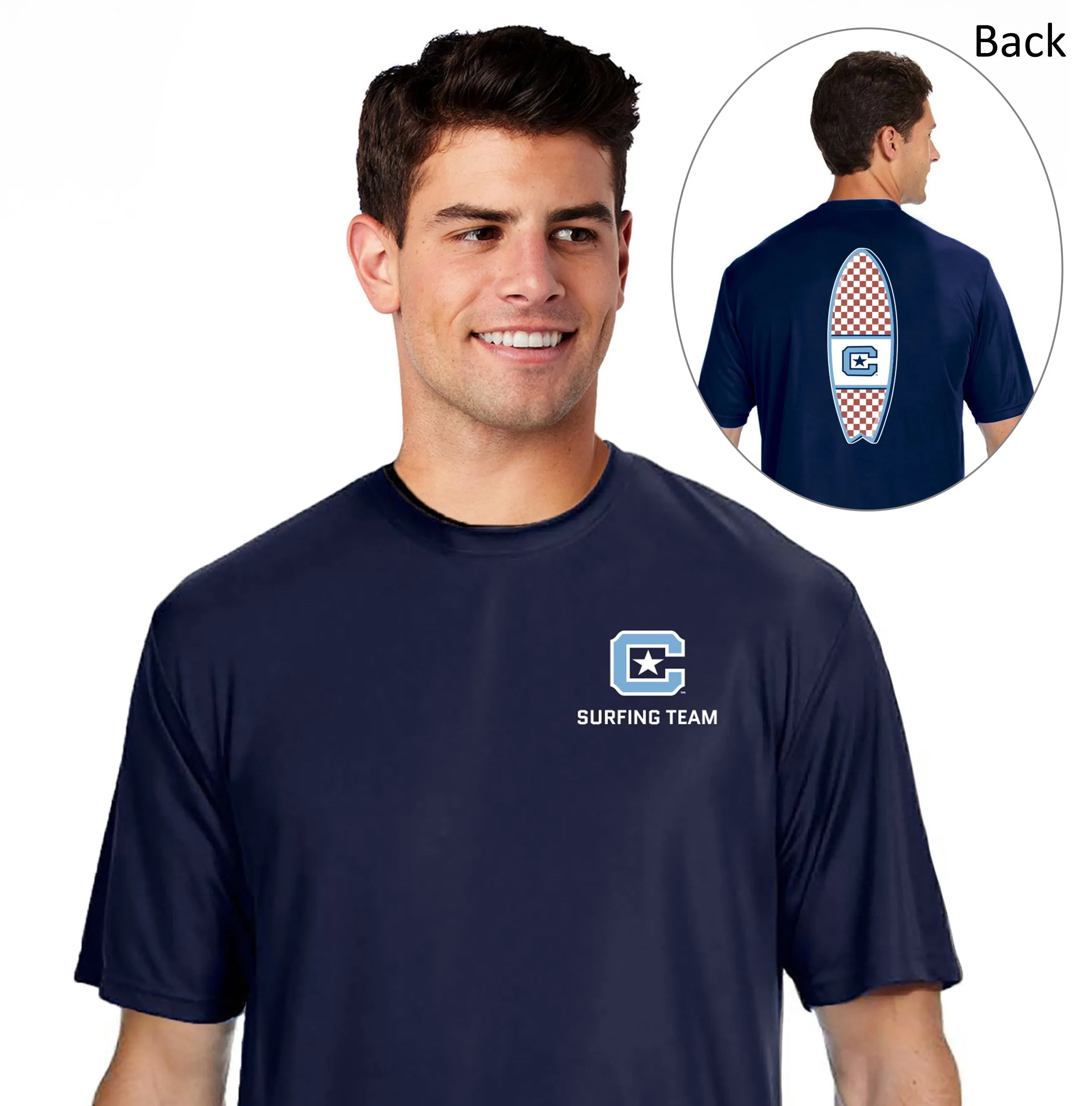 The Citadel, C Star, Club Sports - Surfing Team, Performance T-Shirt
