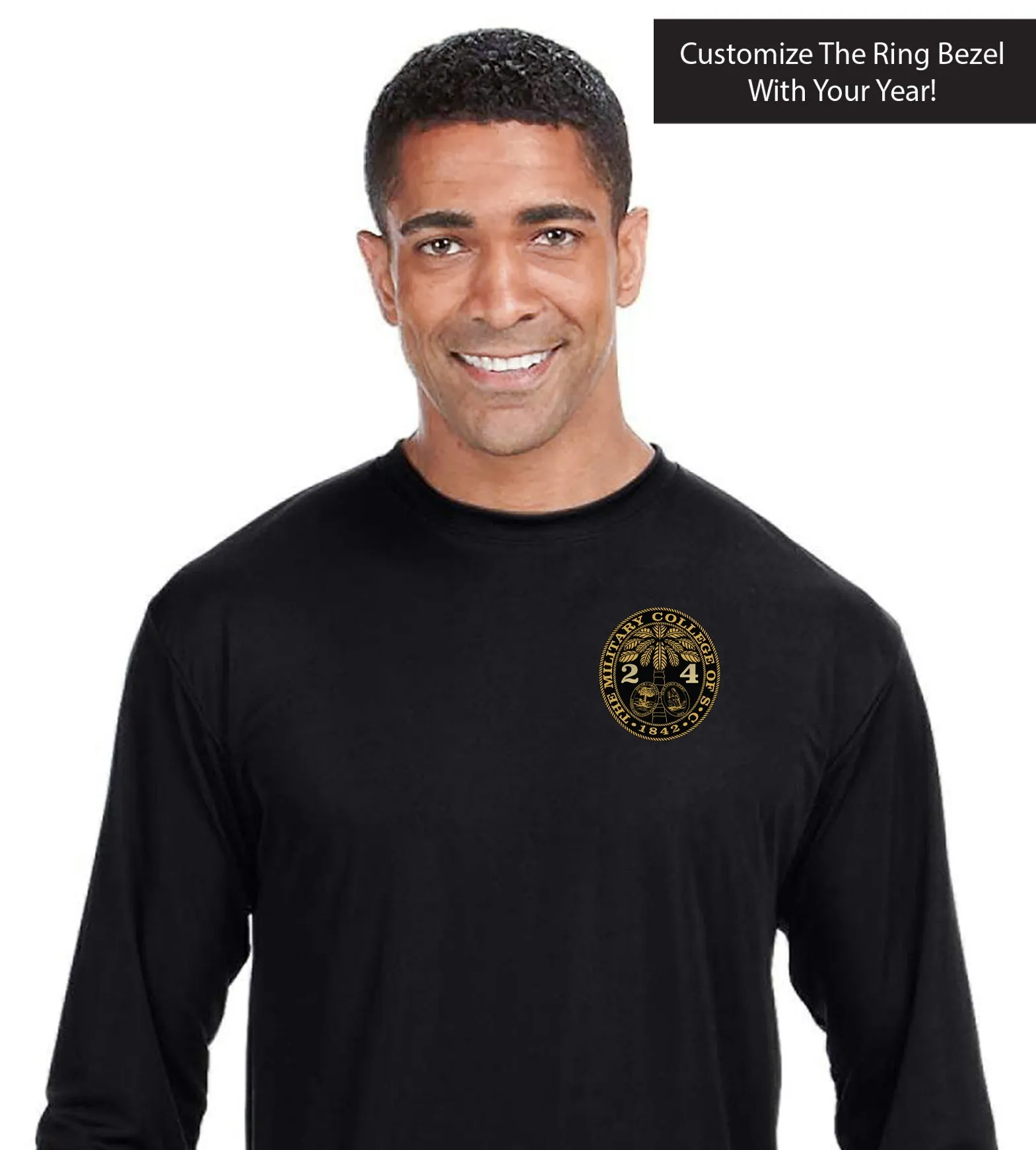 The Citadel, Customizable (Your Year) Ring Bezel Design,  Performance Long Sleeve Tee Shirt