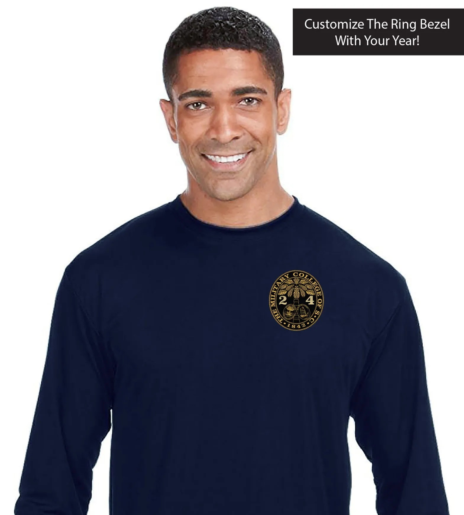The Citadel, Customizable (Your Year) Ring Bezel Design,  Performance Long Sleeve Tee Shirt
