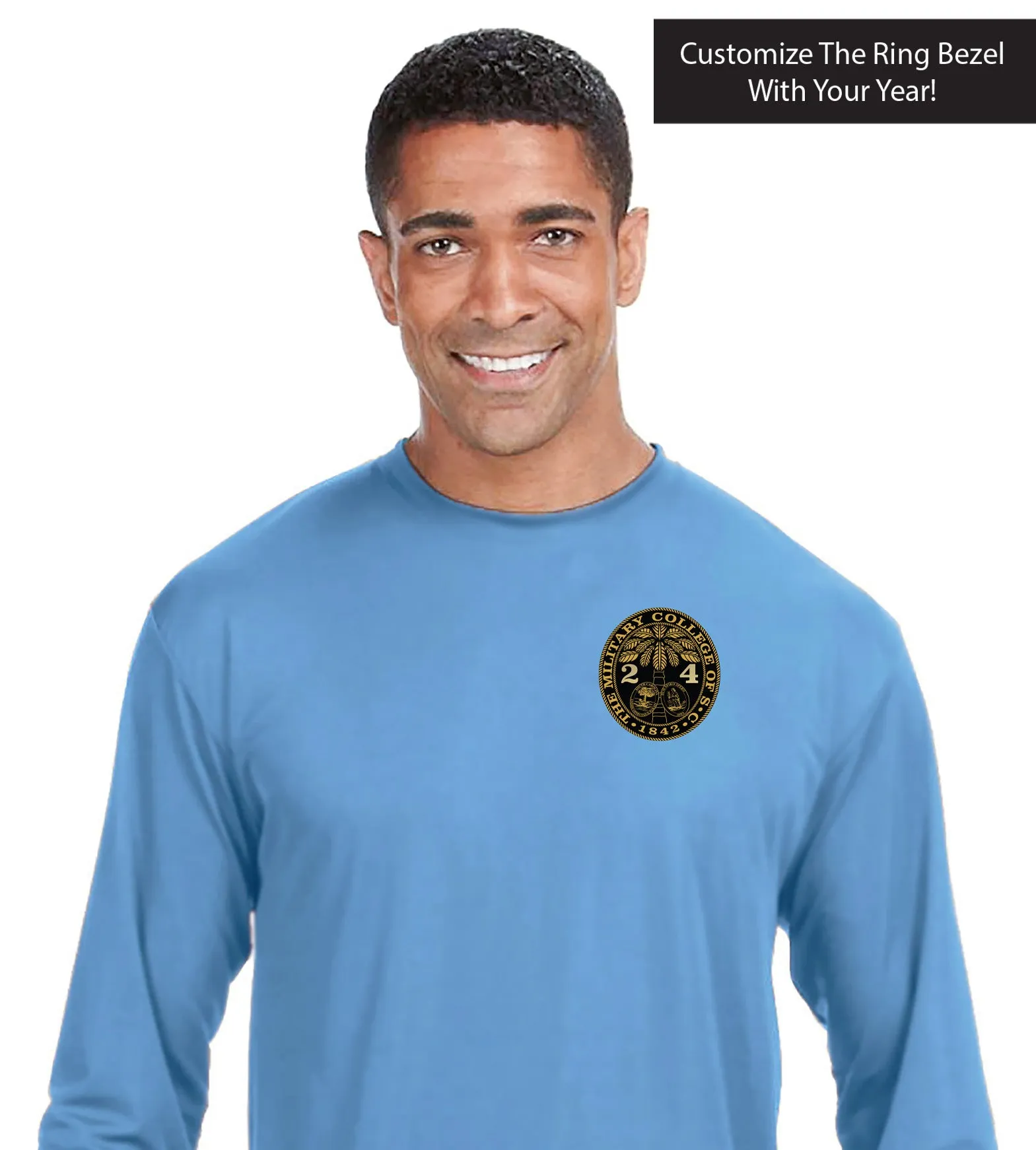 The Citadel, Customizable (Your Year) Ring Bezel Design,  Performance Long Sleeve Tee Shirt