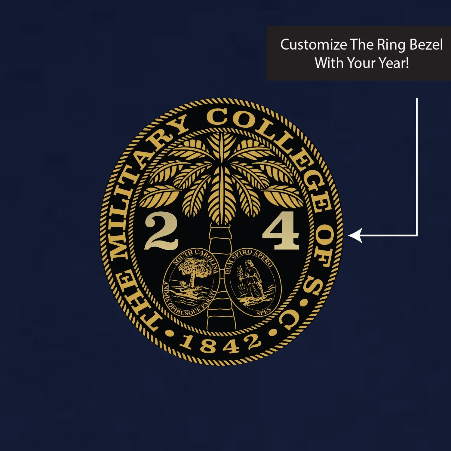 The Citadel, Customizable (Your Year) Ring Bezel Design,  Performance Long Sleeve Tee Shirt