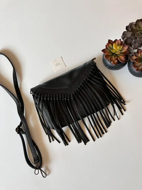 The Finley Black Fringe Purse