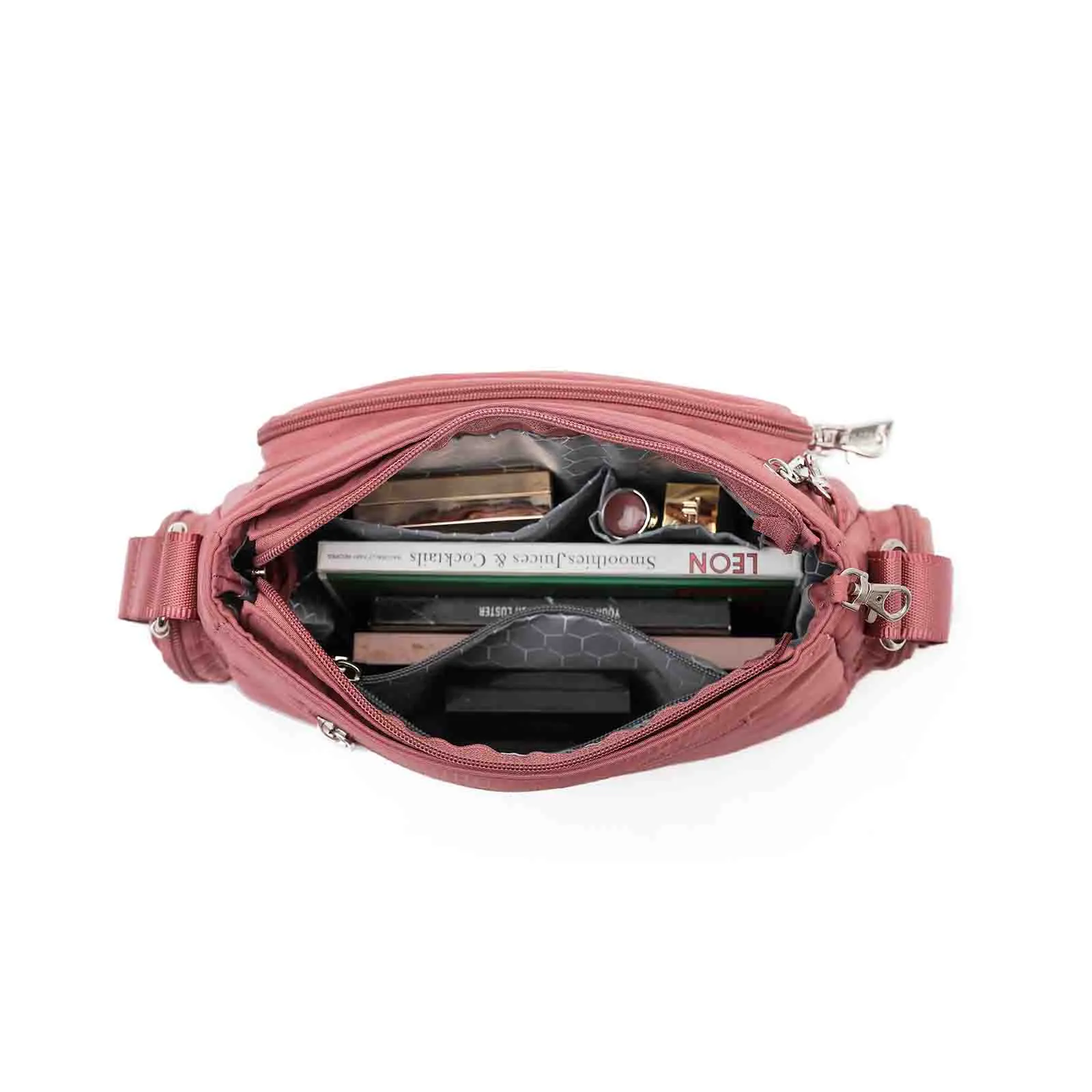 Tosca Anti-Theft Shoulder Bag Dumpling Coral