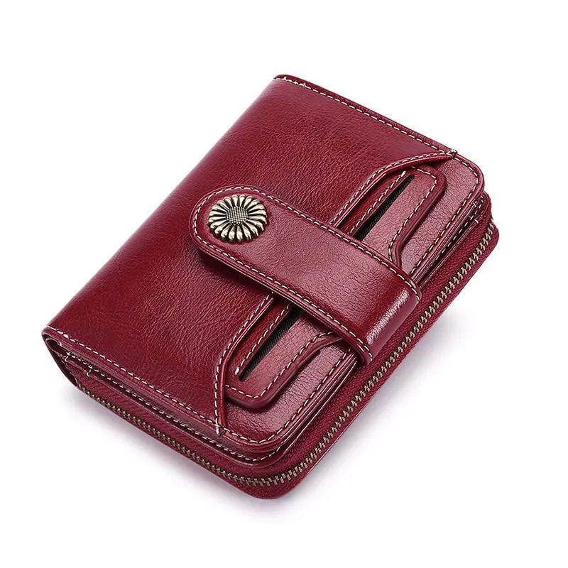 Trend Wallet Female Women Wallet Short Wallet Quality Coin Purse Women Button Purse Quality Flower Hardware 5185H-75