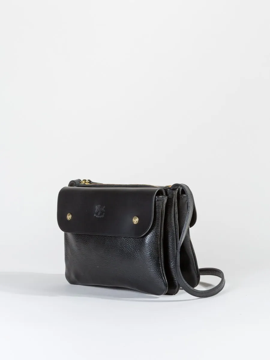 triple compartment crossbody - black